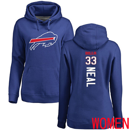NFL Women Buffalo Bills #33 Siran Neal Royal Blue Backer Pullover Hoodie Sweatshirt->women nfl jersey->Women Jersey